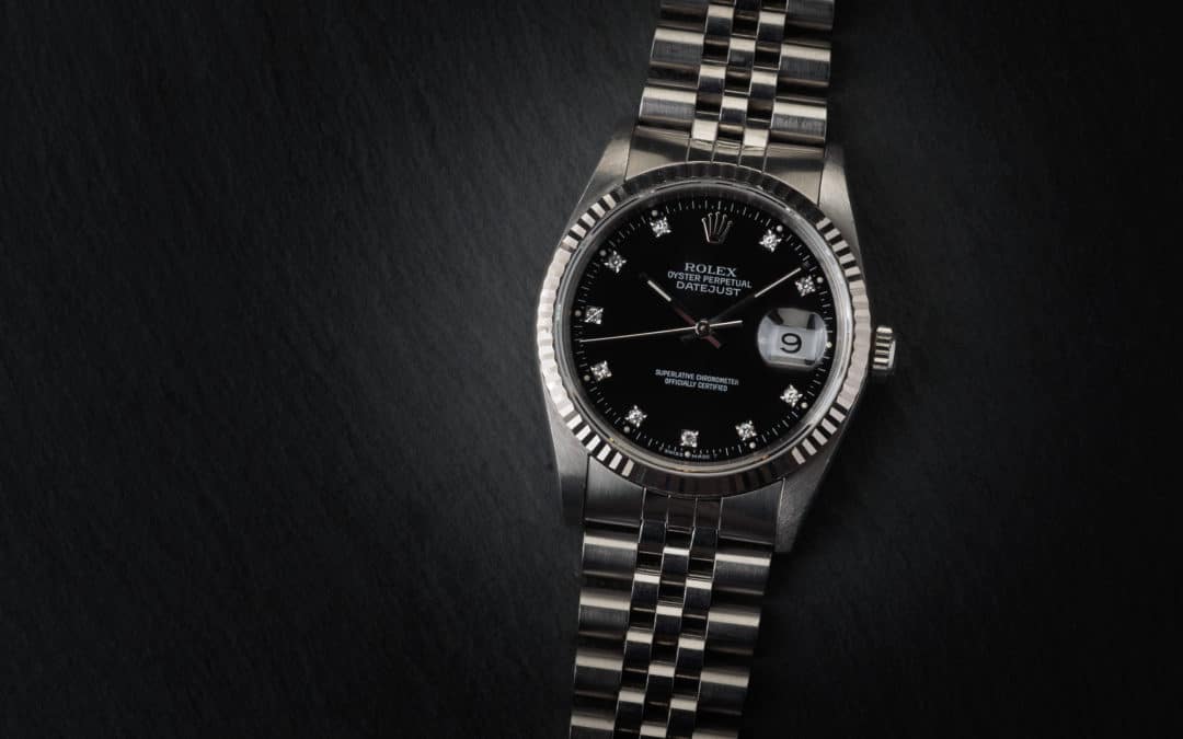 Rolex Date Just in acciaio con diamanti Ref. 16234