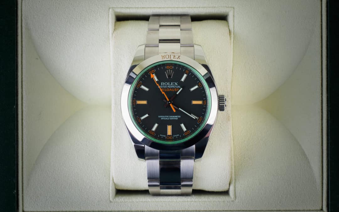 Rolex Milgauss Verde in acciaio Ref. 116400GV