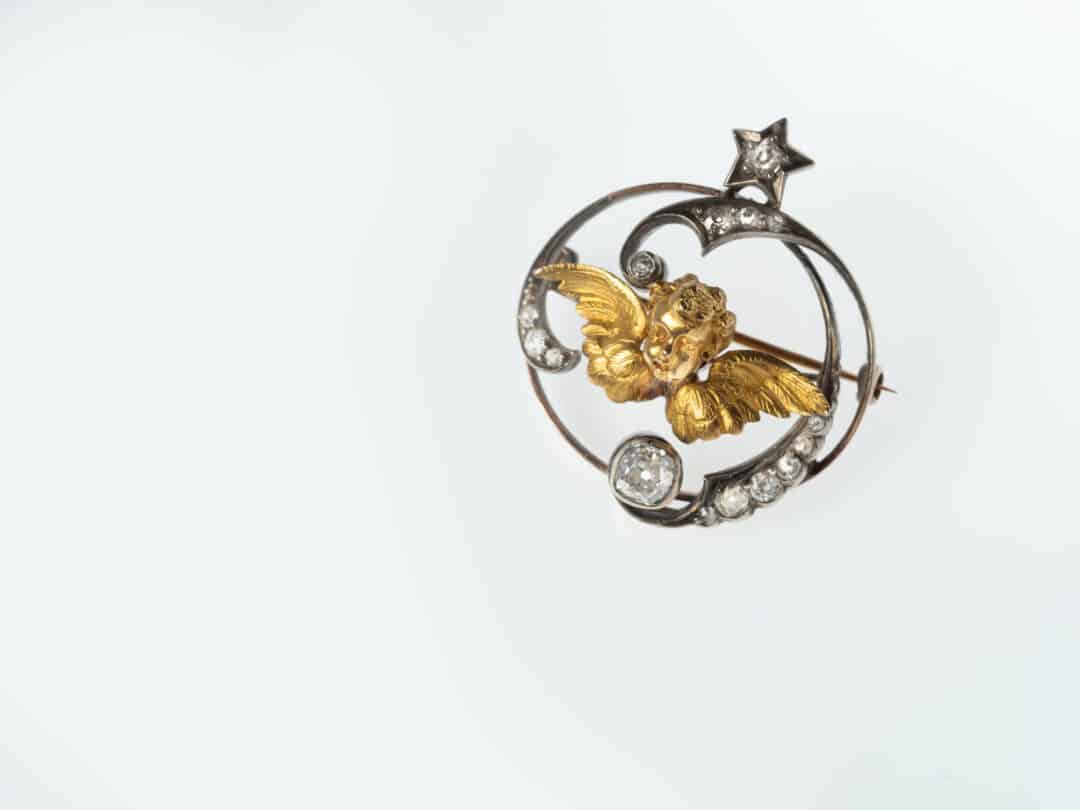 Spilla in oro e argento d’epoca