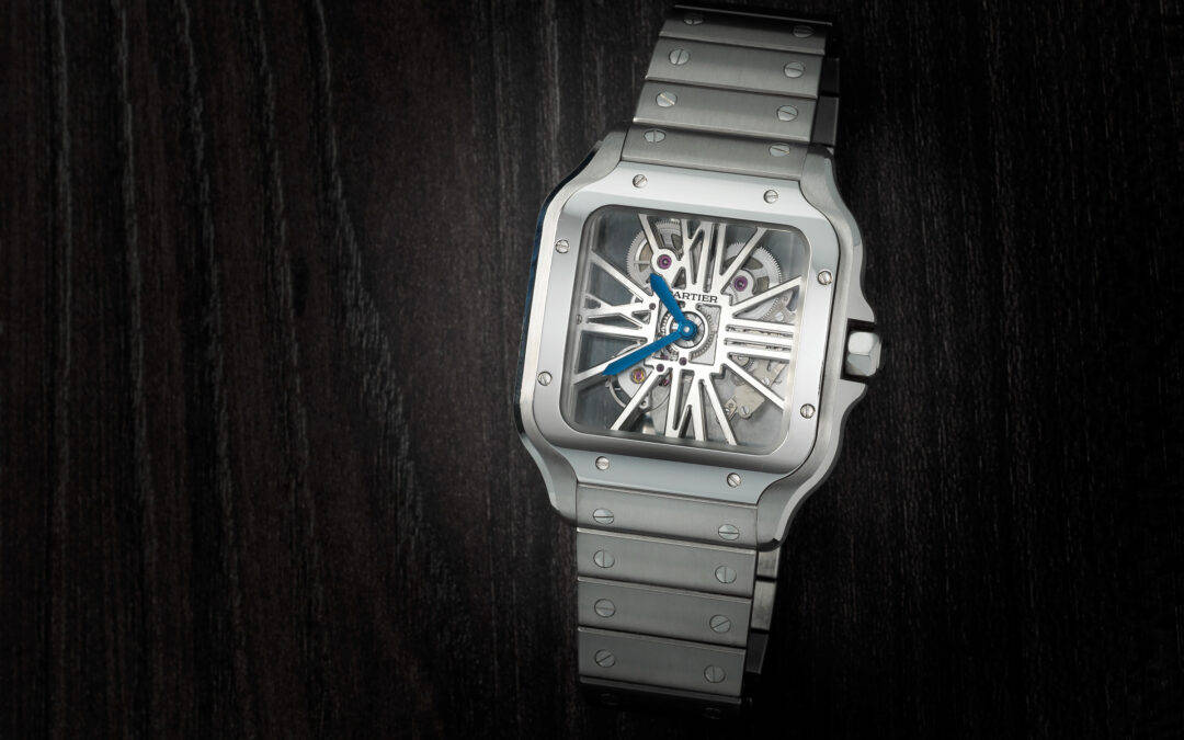 Cartier Santos Skeleton in acciaio Ref. WHSA001