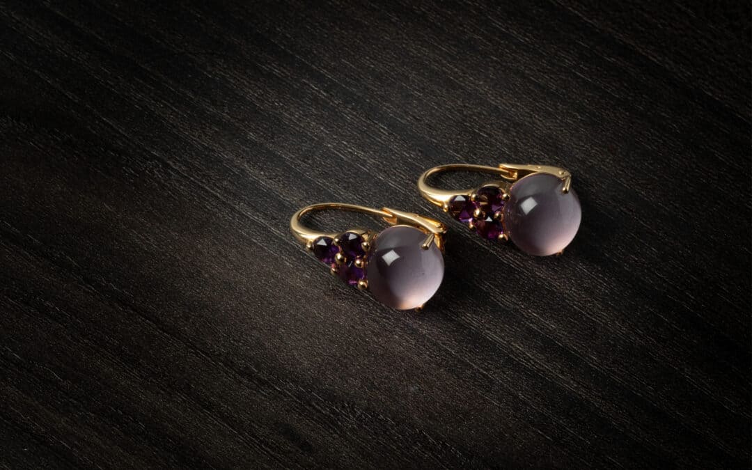 Orecchini in oro rosa 18kt firmati “Pomellato” Luna