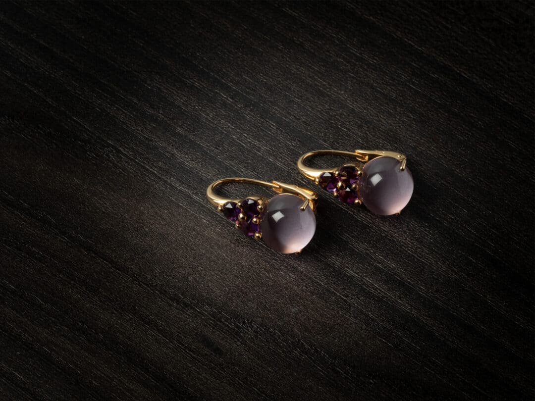 Orecchini in oro rosa 18kt firmati “Pomellato” Luna
