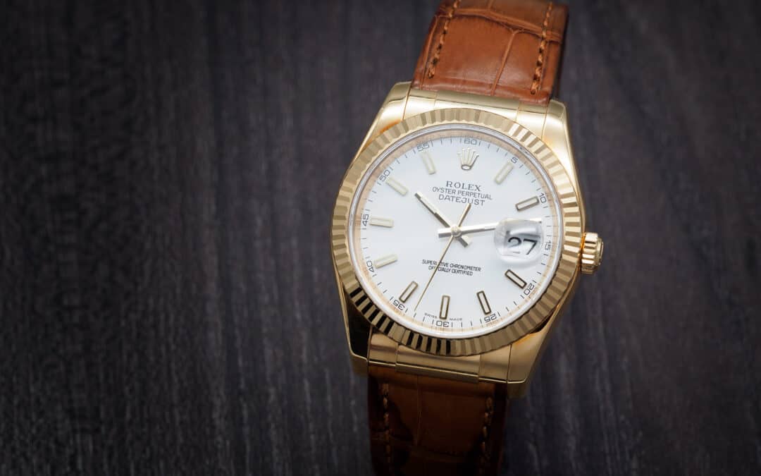 Rolex Date Just in oro giallo e pelle Ref. 116138